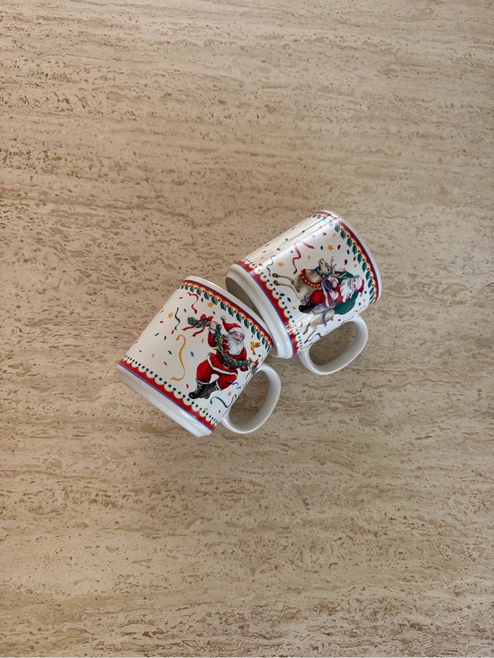 Vintage Holiday Santa Mugs